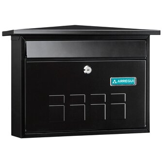 Arregui Deco metalen brievenbus zwart met slot