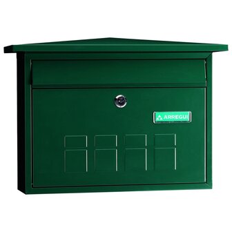 Arregui Deco metalen brievenbus groen met slot